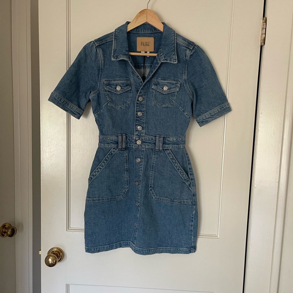 PAIGE Blue Denim Mini Dress
